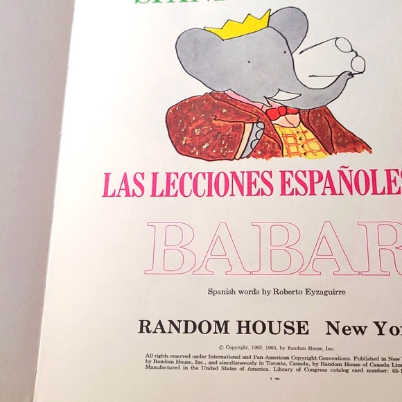 Vintage 1960s Babar's Spanish Lessons Hardcover Book - Laurent de Brunhoff - Picture 3 of 6